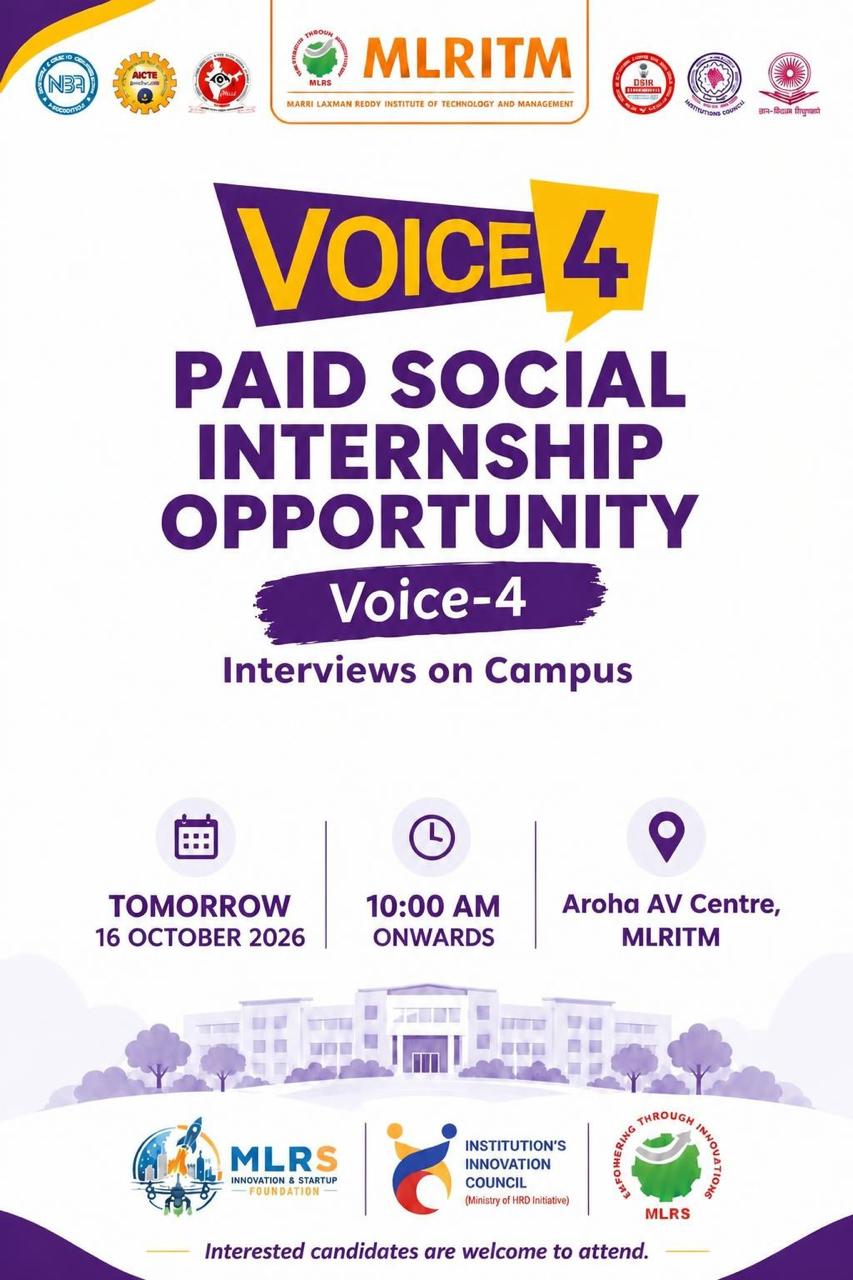 VOICE-4 – Paid Social Internship Opportunity: Campus Interviews